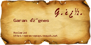 Garan Ágnes névjegykártya