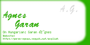 agnes garan business card